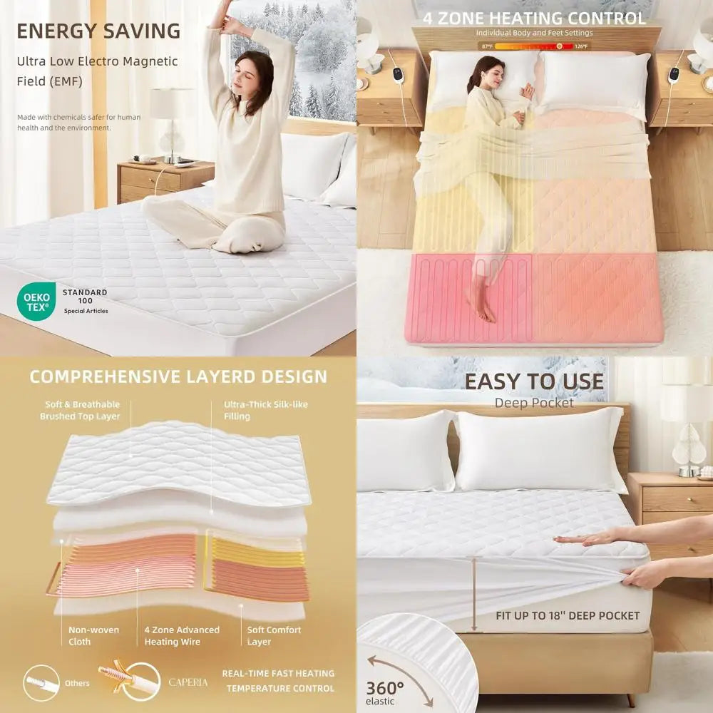Calena HEARTH Multi-Zone Heated Mattress Pad (Queen)